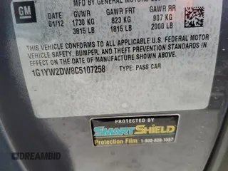 2012 Chevrolet Corvette Z16 Grand Sport 3LT with VIN 1G1YW2DW8C5107258, listed as a Copart auction lot 51774165 with 78,089 mi miles and Salvage title. Bid and sale history available at DreamBid. Image 12.