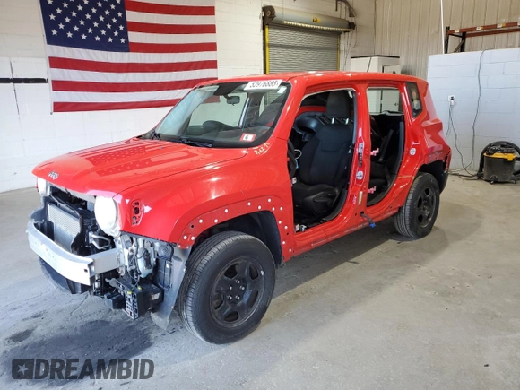 2017 Jeep Renegade Sport with VIN ZACCJBAB4HPG43818, listed as a Copart auction lot 53976885 with 122,789 mi miles and Salvage title. Bid and sale history available at DreamBid. Image 1.