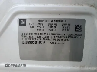 2016 Buick LaCrosse Premium I with VIN 1G4GD5G32GF166216, listed as a Copart auction lot 54379135 with 39,984 mi miles and Salvage title. Bid and sale history available at DreamBid. Image 13.