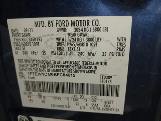 2011 Ford F-150 XL with VIN 1FTEW1CM6BFC84615, listed as a IAAI auction lot 42495457 with 360,219 mi miles and . Bid and sale history available at DreamBid. Image 9.