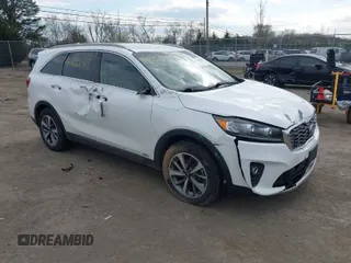 2019 Kia Sorento EX V6 with VIN 5XYPHDA51KG500108, listed as a IAAI auction lot 41900198 with 108,644 mi miles. Bid and sale history available at carsss.com. Image 1.