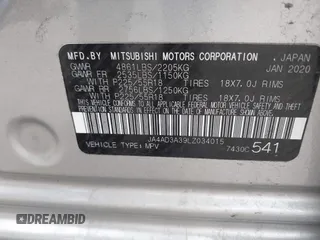 2020 Mitsubishi Outlander SE with VIN JA4AD3A39LZ034015, listed as a IAAI auction lot 42245374 with 92,992 mi miles and . Bid and sale history available at DreamBid. Image 9.