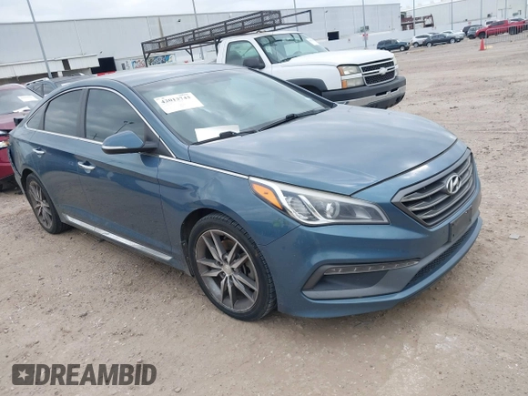 2015 Hyundai Sonata Sport with VIN 5NPE34AB5FH163825, listed as a IAAI auction lot 42013743 with Not Provided miles and . Bid and sale history available at carsss.com. Image 1.