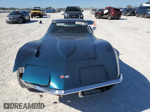 1972 Chevrolet Corvette with VIN 1Z37K2S513355, listed as a Copart auction lot 82448774 with 18,628 mi miles and Salvage title. Bid and sale history available at DreamBid. Image 5.