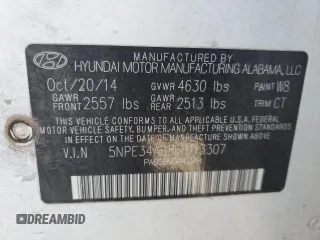 2015 Hyundai Sonata Sport with VIN 5NPE34AB8FH113307, listed as a Copart auction lot 50931225 with 99,961 mi miles and Salvage Title. Bid and sale history available at carsss.com. Image 12.
