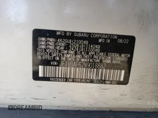 2022 Subaru WRX Premium with VIN JF1VBAF62N9018882, listed as a Copart auction lot 45799875 with 26,035 mi miles and Salvage Title. Bid and sale history available at carsss.com. Image 14.