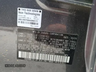 2023 Subaru Outback Wilderness с VIN 4S4BTGUD6P3181406, выставлен на аукционе Copart как лот 63435275 с пробегом Не указан миль и Списание • Salvage title. История ставок и продаж доступна на DreamBid. Изображение 13.
