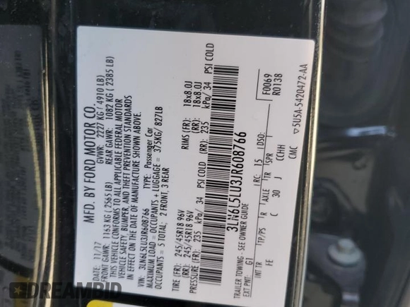2018 Lincoln MKZ Hybrid Select with VIN 3LN6L5LU3JR608766, listed as a Copart auction lot 49128435 with 82,738 mi miles and Non repairable. Bid and sale history available at DreamBid. Image 14.