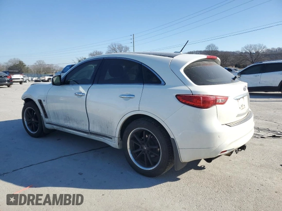 2015 Infiniti QX70 with VIN JN8CS1MU6FM381563, listed as a Copart auction lot 45113595 with 199,694 mi miles and Salvage title. Bid and sale history available at DreamBid. Image 2.