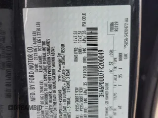 2015 Ford Fusion S Hybrid with VIN 3FA6P0UU7FR200049, listed as a Copart auction lot 44053695 with 108,914 mi miles and Salvage Title. Bid and sale history available at carsss.com. Image 14.