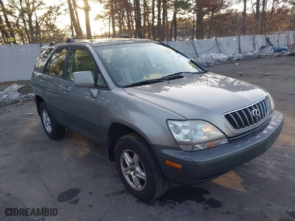 2001 Lexus RX 300 with VIN JTJHF10U810221788, listed as a IAAI auction lot 41606372 with 160,592 mi miles. Bid and sale history available at carsss.com. Image 1.