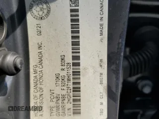 2021 Honda Civic Sedan EX with VIN 2HGFC2F71MH011528, listed as a Copart auction lot 48719115 with 0 mi miles and Non Repairable. Bid and sale history available at carsss.com. Image 12.