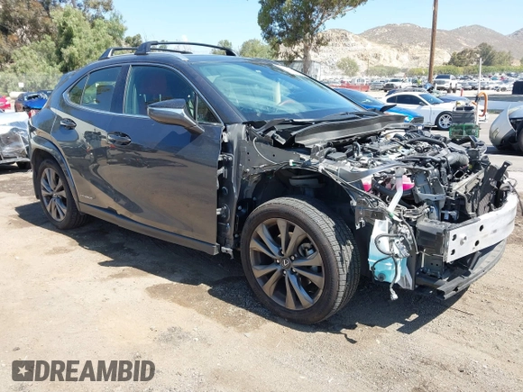 2022 Lexus UX 250h F Sport with VIN JTHE9JBHXN2057109, listed as a IAAI auction lot 42265432 with 76,822 mi miles and . Bid and sale history available at DreamBid. Image 1.