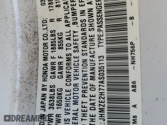 2010 Honda Insight EX z VIN JHMZE2H77AS035113, wystawiony jako Copart lot #54179005 z przebiegiem 165 083 mil mil oraz Szkoda całkowita • Salvage title. Historia ofert i sprzedaży dostępna na DreamBid. Obrazek 12.