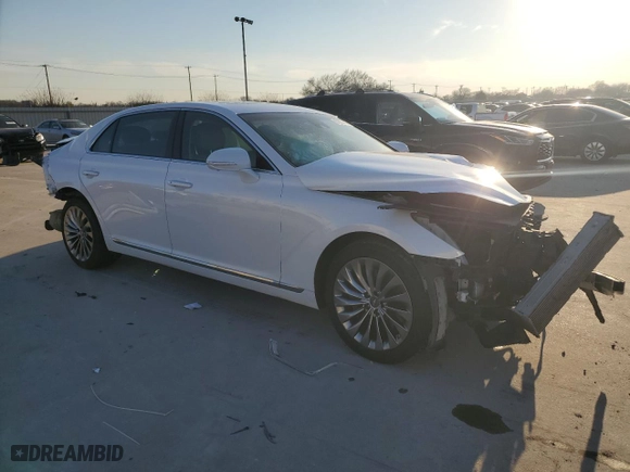 2019 Genesis G90 3.3T Premium with VIN KMHG34JA2KU053343, listed as a Copart auction lot 89067445 with 0 mi miles and Salvage Title. Bid and sale history available at carsss.com. Image 4.