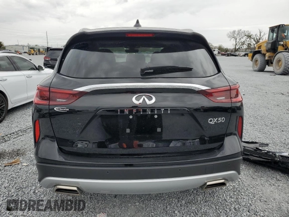2024 Infiniti QX50 Luxe with VIN 3PCAJ5BA7RF104746, listed as a Copart auction lot 87662355 with 3,024 mi miles and Salvage title. Bid and sale history available at DreamBid. Image 6.