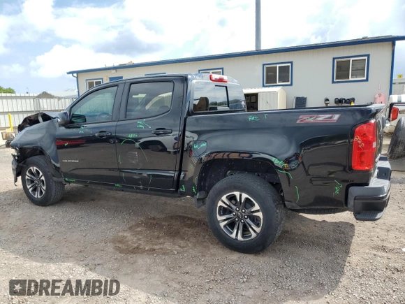 2021 Chevrolet Colorado 2WD Z71 with VIN 1GCGSDEN2M1280928, listed as a Copart auction lot 54603665 with 26,278 mi miles and Salvage title. Bid and sale history available at DreamBid. Image 2.
