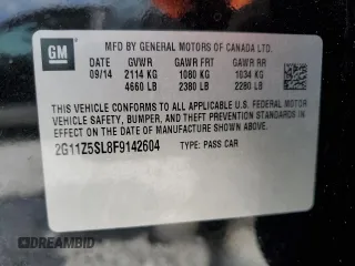 2015 Chevrolet Impala LS with VIN 2G11Z5SL8F9142604, listed as a Copart auction lot 48632145 with 125,833 mi miles and Clean Title. Bid and sale history available at DreamBid. Image 12.