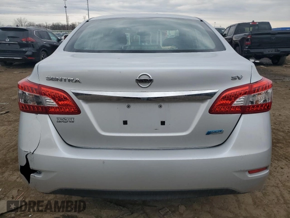 2014 Nissan Sentra S with VIN 3N1AB7AP8EL671772, listed as a Copart auction lot 51105295 with Not Provided miles and Salvage Title. Bid and sale history available at DreamBid. Image 6.