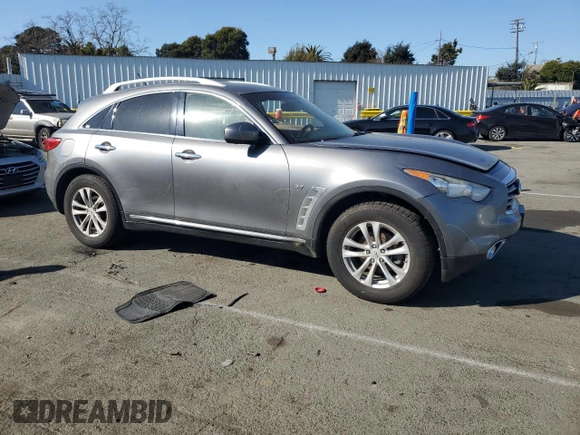 2014 Infiniti QX70 with VIN JN8CS1MW2EM413392, listed as a Copart auction lot 42974095 with 192,020 mi miles and Salvage Title. Bid and sale history available at carsss.com. Image 4.