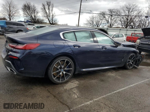 2020 BMW 8 Series M850i with VIN WBAGV8C02LCE55493, listed as a Copart auction lot 47229635 with Not provided miles and Salvage title. Bid and sale history available at DreamBid. Image 3.