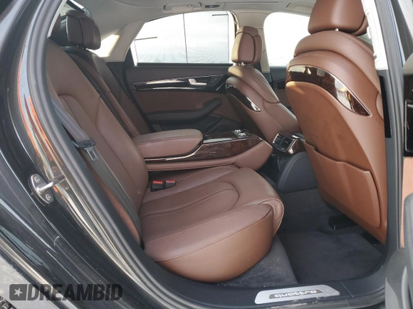 2016 Audi A8 with VIN WAUJRAFD5GN007742, listed as a Copart auction lot 44698375 with 110,830 mi miles and Salvage title. Bid and sale history available at DreamBid. Image 10.