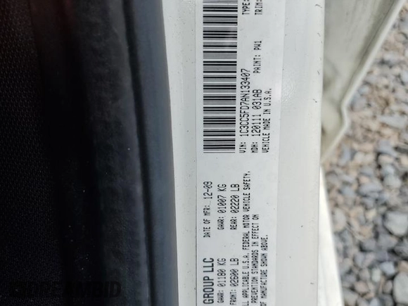 2010 Chrysler Sebring Limited with VIN 1C3CC5FD7AN133407, listed as a Copart auction lot 66102905 with 196,372 mi miles and Salvage title. Bid and sale history available at DreamBid. Image 13.