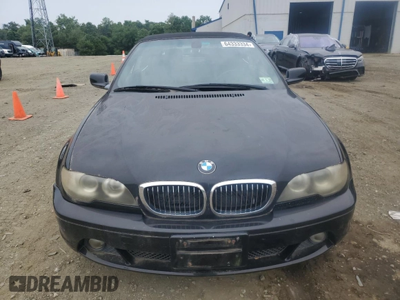 2005 BMW 3 Series 325Ci with VIN WBABW33495PL38483, listed as a Copart auction lot 64333334 with Not Provided miles and Clean Title. Bid and sale history available at carsss.com. Image 5.