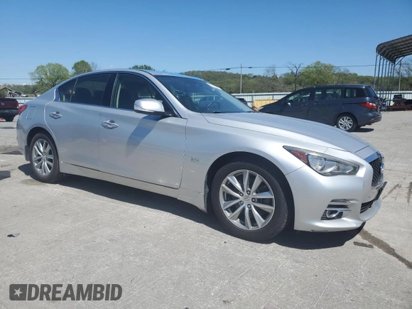 2017 Infiniti Q50 3.0t Premium with VIN JN1EV7AR0HM840588, listed as a Copart auction lot 53259745 with 107,886 mi miles and Salvage Title. Bid and sale history available at carsss.com. Image 4.