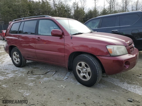 2007 Toyota Highlander with VIN JTEGD21A070165218, listed as a Copart auction lot 44541465 with 218,161 mi miles and Salvage Title. Bid and sale history available at carsss.com. Image 4.