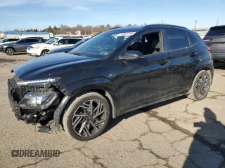2023 Hyundai Kona N Line with VIN KM8K3CA30PU012643, listed as a Copart auction lot 44437365 with 39,334 mi miles and Salvage Title. Bid and sale history available at carsss.com. Image 1.