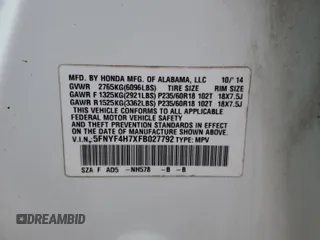 2015 Honda Pilot EX-L z VIN 5FNYF4H7XFB027792, wystawiony jako Copart lot #47556055 z przebiegiem 135 023 mil mil oraz Szkoda całkowita • Salvage title. Historia ofert i sprzedaży dostępna na DreamBid. Obrazek 15.