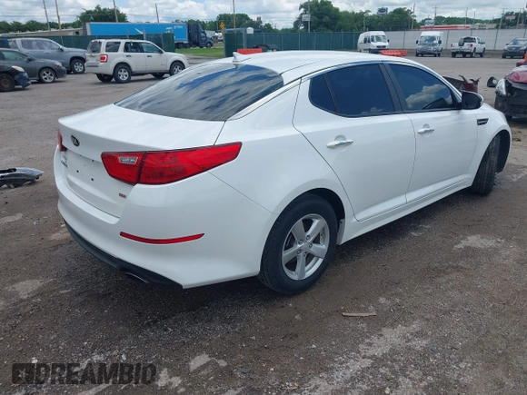 2015 Kia Optima LX with VIN KNAGM4A74F5653459, listed as a IAAI auction lot 42443188 with 109,129 mi miles and . Bid and sale history available at DreamBid. Image 4.