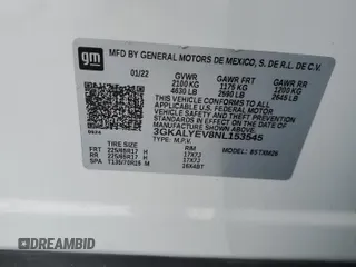 2022 GMC Terrain AT4 with VIN 3GKALYEV8NL153545, listed as a Copart auction lot 87450024 with 85,176 mi miles and Salvage Title. Bid and sale history available at DreamBid. Image 13.