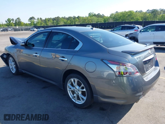 2014 Nissan Maxima S with VIN 1N4AA5AP9EC467259, listed as a IAAI auction lot 41998190 with 157,055 mi miles and . Bid and sale history available at DreamBid. Image 3.