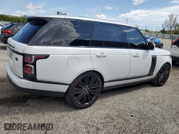 2021 Land Rover Range Rover with VIN SALGR2SUXMA427503, listed as a Copart auction lot 70847404 with 48,501 mi miles and Salvage title. Bid and sale history available at DreamBid. Image 3.