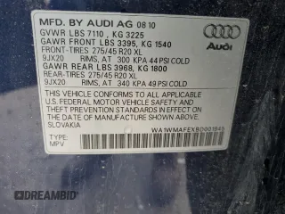 2011 Audi Q7 Prestige z VIN WA1WMAFEXBD001945, wystawiony jako Copart lot #43507555 z przebiegiem 204 650 mil mil oraz Czysty tytuł • Clean title. Historia ofert i sprzedaży dostępna na DreamBid. Obrazek 13.