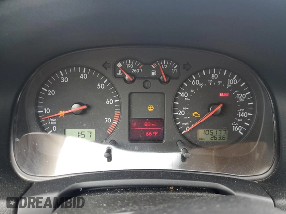 2002 Volkswagen GTI с VIN 9BWPH61J424064383, выставлен на аукционе Copart как лот 56943805 с пробегом 105 177 миль миль и Списание • Salvage title. История ставок и продаж доступна на DreamBid. Изображение 9.