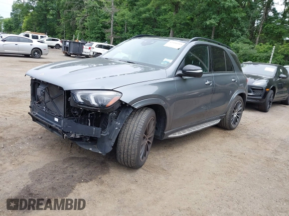2023 Mercedes-Benz GLE 350 with VIN 4JGFB4KB1PA923727, listed as a IAAI auction lot 42351593 with 32,584 mi miles and . Bid and sale history available at DreamBid. Image 2.