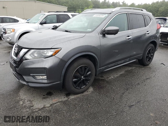 2017 Nissan Rogue SV with VIN 5N1AT2MV5HC756135, listed as a Copart auction lot 59656225 with 157,656 mi miles and Salvage title. Bid and sale history available at DreamBid. Image 1.