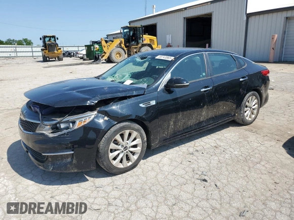 2017 Kia Optima LX with VIN 5XXGT4L36HG123511, listed as a Copart auction lot 58743865 with 120,039 mi miles and Salvage title. Bid and sale history available at DreamBid. Image 1.