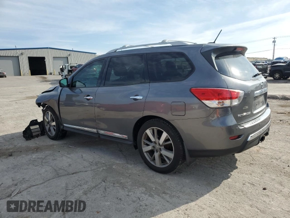 2016 Nissan Pathfinder Platinum with VIN 5N1AR2MN7GC663713, listed as a Copart auction lot 82332604 with 106,934 mi miles and Salvage Title. Bid and sale history available at carsss.com. Image 2.