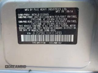 2014 Subaru Crosstrek Touring with VIN JF2GPBKC1EH317499, listed as a IAAI auction lot 42451943 with 112,048 mi miles and . Bid and sale history available at DreamBid. Image 9.