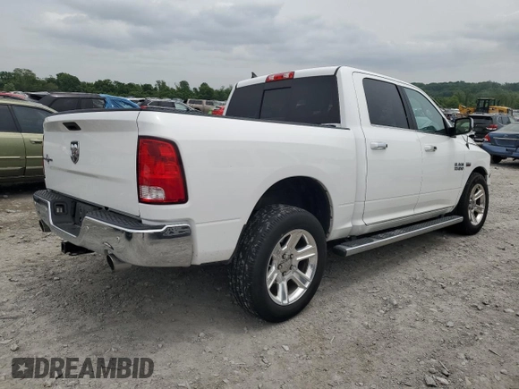 2018 Ram 1500 Lone Star Silver with VIN 1C6RR6LT6JS266013, listed as a Copart auction lot 56895915 with 136,453 mi miles and Salvage title. Bid and sale history available at DreamBid. Image 3.