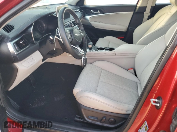 2021 Genesis G70 2.0T with VIN KMTG64LA9MU078432, listed as a Copart auction lot 73928124 with 22,301 mi miles and Non Repairable. Bid and sale history available at carsss.com. Image 7.