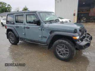 2024 Jeep Wrangler Sport с VIN 1C4PJXKN9RW214962, выставлен на аукционе Copart как лот 55745245 с пробегом 25 491 миль миль и Списание • Salvage title. История ставок и продаж доступна на DreamBid. Изображение 1.