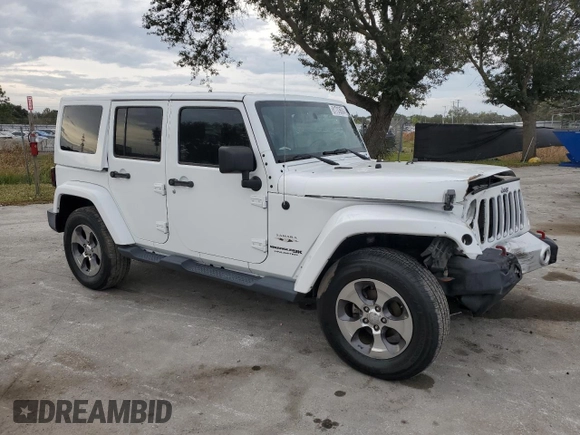 2018 Jeep Wrangler JK Unlimited Sahara with VIN 1C4BJWEG0JL832808, listed as a Copart auction lot 81703604 with 0 mi miles and Non Repairable. Bid and sale history available at carsss.com. Image 4.