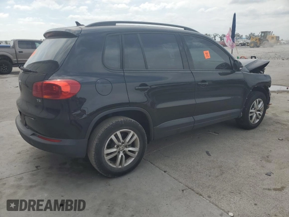 2017 Volkswagen Tiguan S with VIN WVGAV7AX8HK038419, listed as a Copart auction lot 53776155 with 72,006 mi miles and Salvage Title. Bid and sale history available at DreamBid. Image 3.