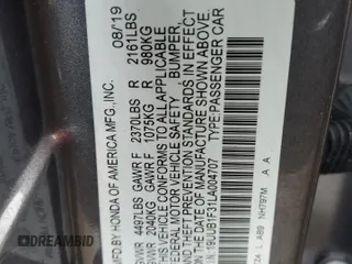 2020 Acura TLX with VIN 19UUB1F31LA004707, listed as a Copart auction lot 51321135 with 103,928 mi miles and Non Repairable. Bid and sale history available at carsss.com. Image 12.