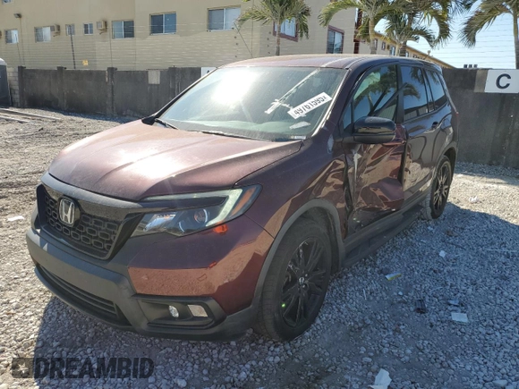 2019 Honda Passport Sport with VIN 5FNYF7H2XKB006263, listed as a Copart auction lot 49761595 with 54,678 mi miles and Non repairable. Bid and sale history available at DreamBid. Image 1.